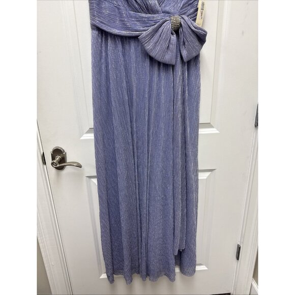 Eliza J Womens Size 12 Periwinkle Bow Detail Sleeveless V-neck Cocktail Dress - Picture 7 of 12